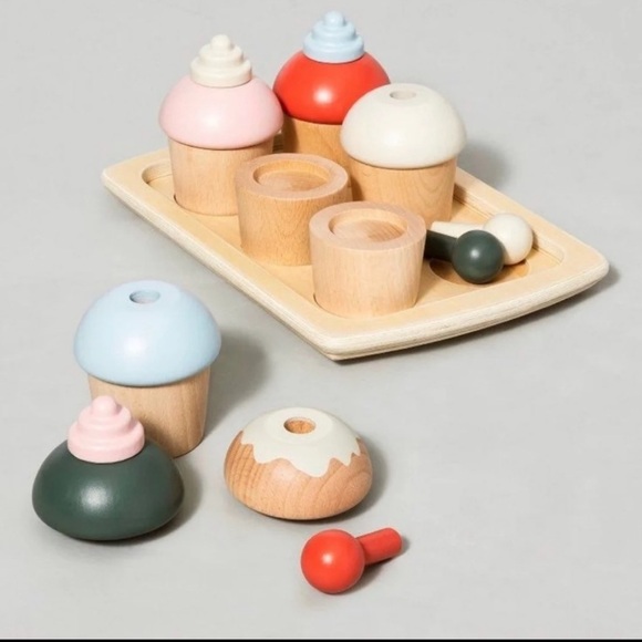 NEW Wooden Toy Cupcake Set - Hearth & Hand™ with Magnolia - Picture 5 of 5